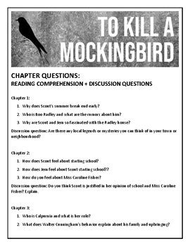 Download Chapter Quizzes For To Kill A Mockingbird 