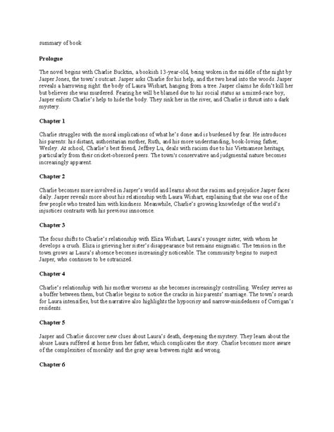 Read Chapter Summary Jasper Jones 