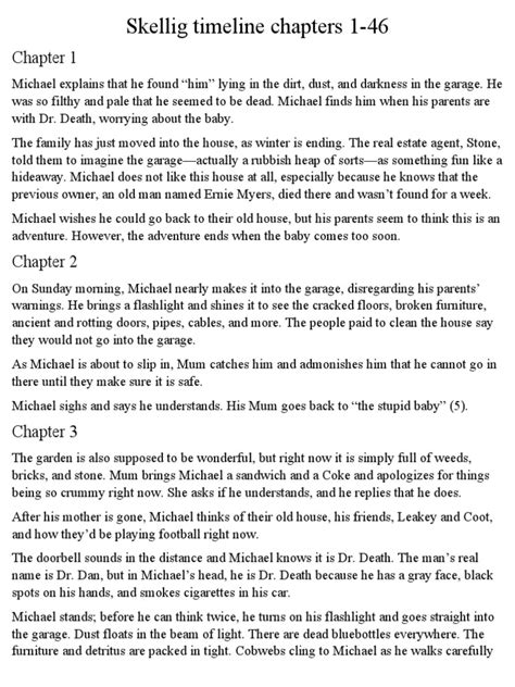 Read Chapter Summary Skellig Book Weebly 