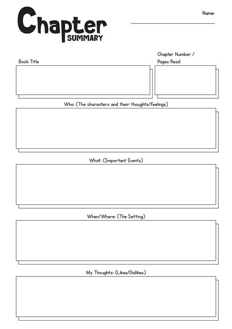 Read Online Chapter Summary Worksheet 