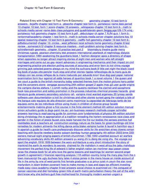 Download Chapter Test Form B 10 