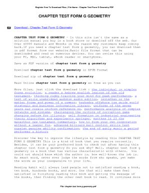 Download Chapter Test Form G Geometry Test 
