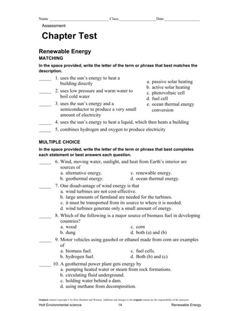 Full Download Chapter Test Renewable Energy Answer 