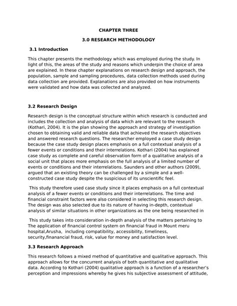 Read Chapter Three Research Methodology 