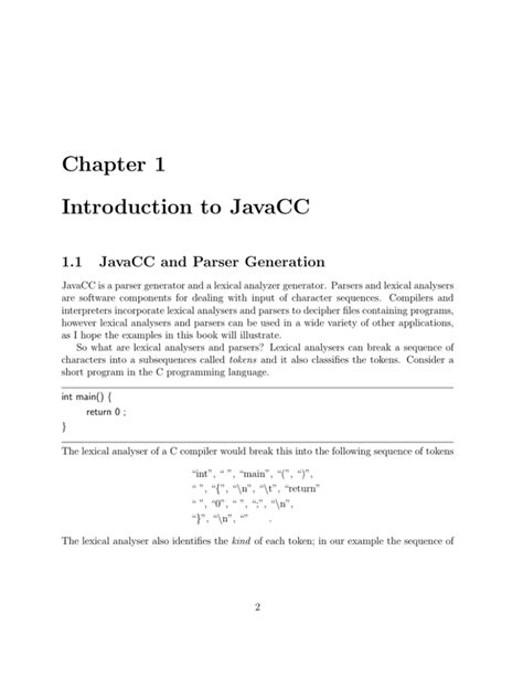 Read Online Chapter1 Introduction To Javacc 