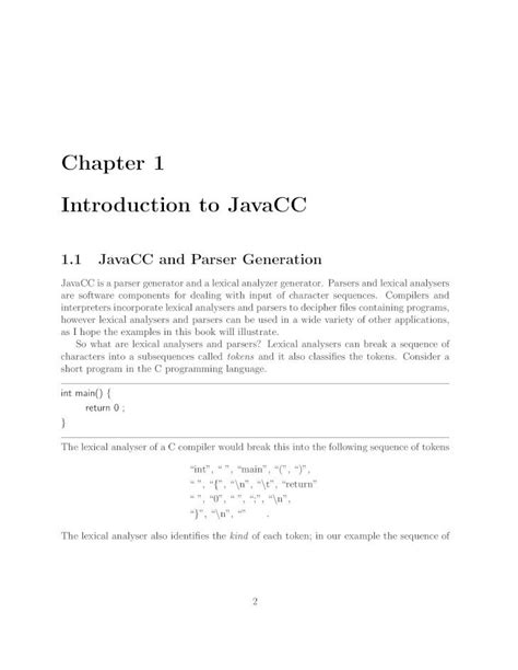 Read Online Chapter1 Introduction To Javacc 