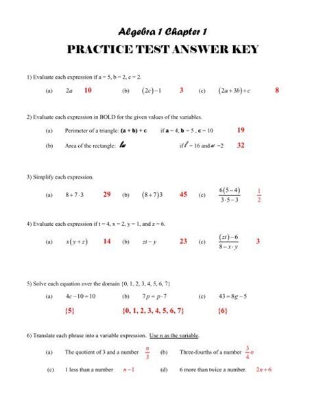 Read Chapter10 Test Algebra 1 Answers Mcdougal 