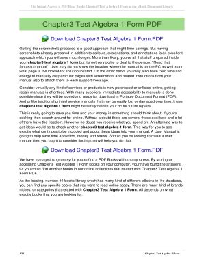 Read Chapter3 Test Algebra 1 Form 
