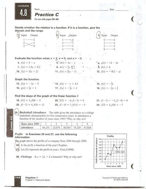 chapter9 test algebra 1 answers mcdougal