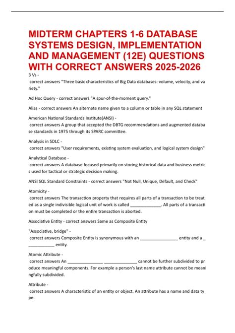 Chapters 1 6 Midterm Mastery Test