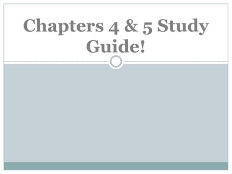 Chapters 4 And 5 Study Guide Biology