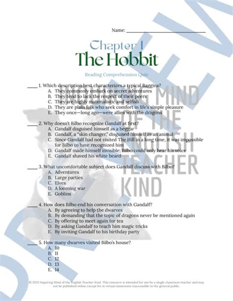 Chapters In The Hobbit