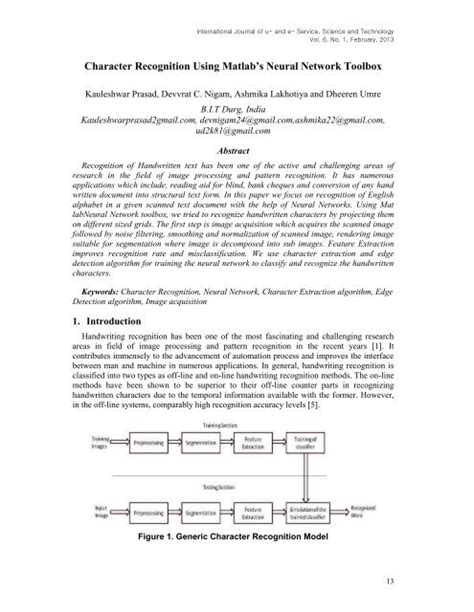 Character Recognition Using Matlab S Neural Network Toolbox