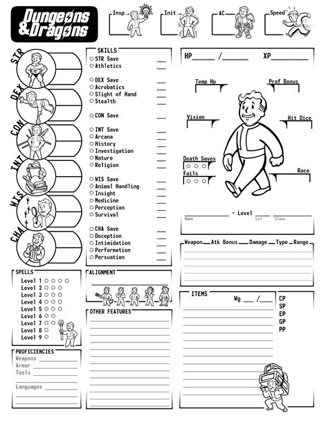character sheets