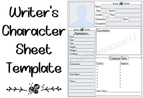 Character Sheets An Organised Writer C L Peache Character Sheets Writing - Character Sheets Writing