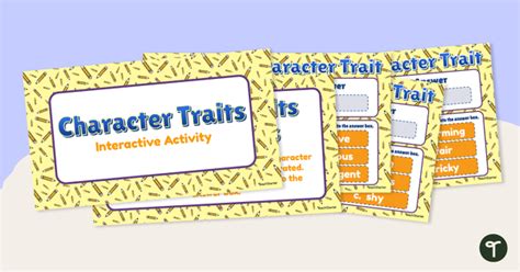 Character Traits Interactive Activity Teach Starter Character Traits Lesson 3rd Grade - Character Traits Lesson 3rd Grade