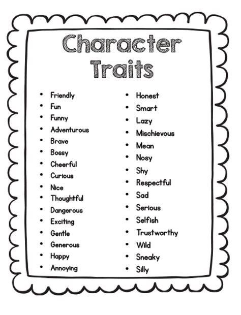 Character Traits Worksheet 3rd Grade Character Traits Graphic Organizer Middle School - Character Traits Graphic Organizer Middle School
