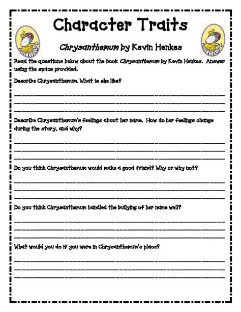 Character Traits Worksheets For 5th Grade Online Amp Characteristics Worksheet Fifth Grade - Characteristics Worksheet Fifth Grade