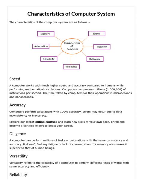 Characteristics Of Computer System