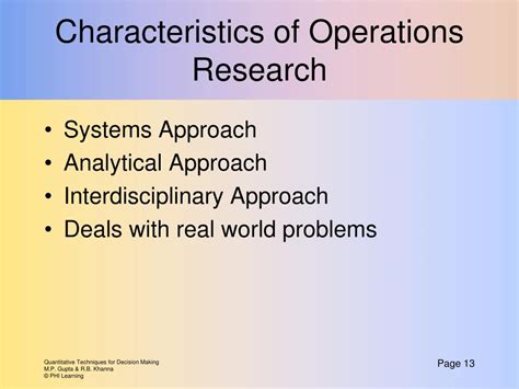 Characteristics Of Operation Research