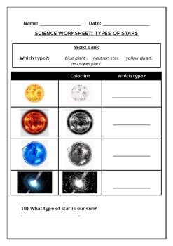 Characteristics Of Stars Worksheets Lesson Worksheets Characteristics Of Stars Worksheet - Characteristics Of Stars Worksheet