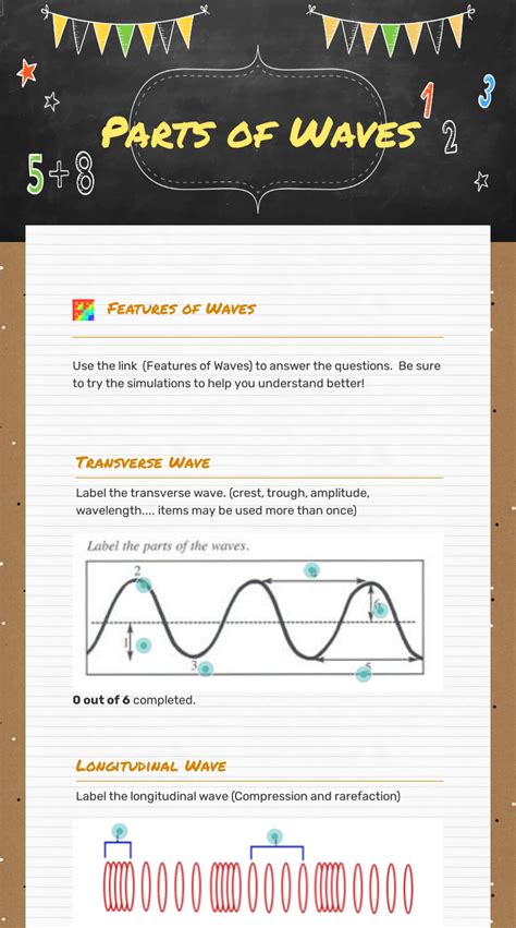 Characteristics Of Waves Part 1 Interactive Worksheet Education Worksheet Wave Interactions Answers - Worksheet Wave Interactions Answers