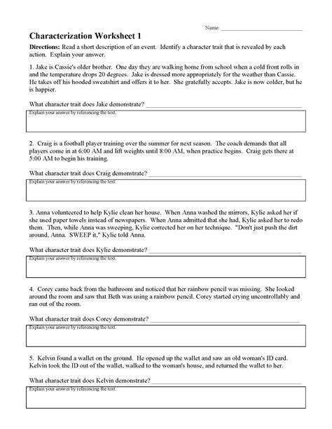 Characterization Worksheets Ereading Worksheets Character Characterization Worksheet 11th Grade - Characterization Worksheet 11th Grade