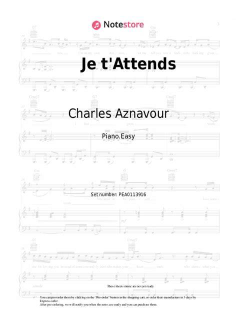 charles aznavour notes for piano