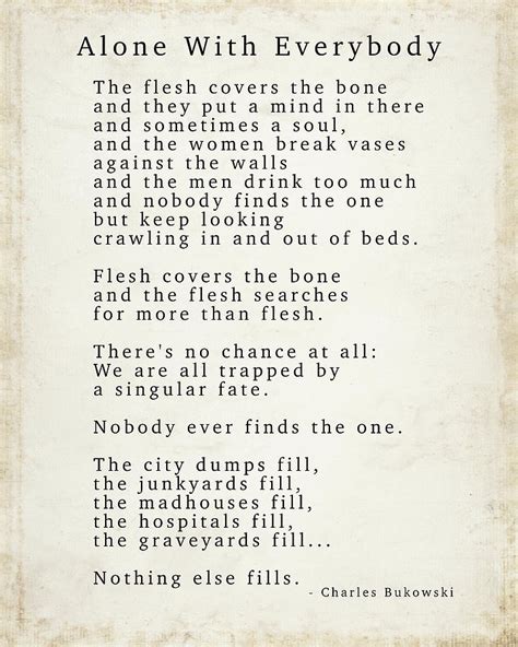 charles bukowski alone