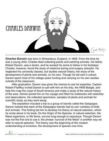 charles darwin education biography sample