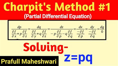 Charpit Method Formula