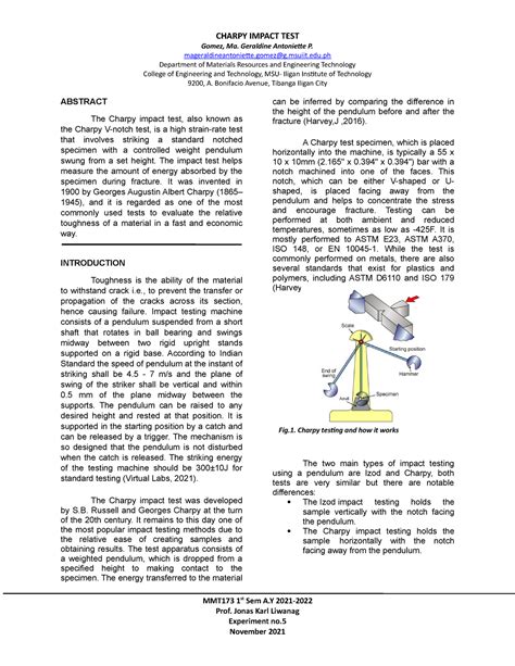charpy impact test lab report
