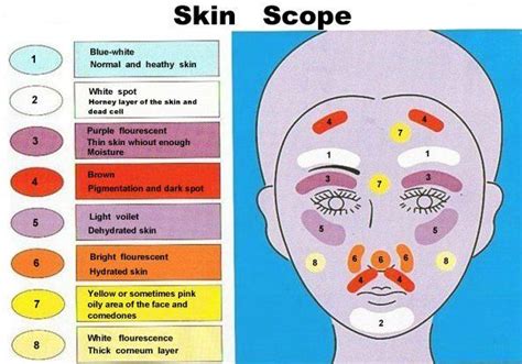 Chart Woods Lamp Skin Analysis Colors