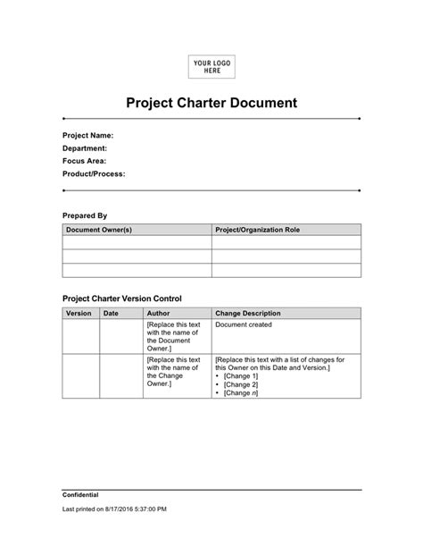 Charter Sample Document
