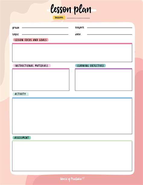 Charter School Lesson Plan Template