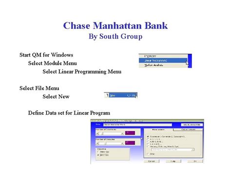 chase manhattan bank linear programming solution