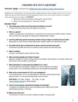 Chasing Ice Movie Viewing Guide Eis Glacial Melt Chasing Ice Worksheet Answers - Chasing Ice Worksheet Answers