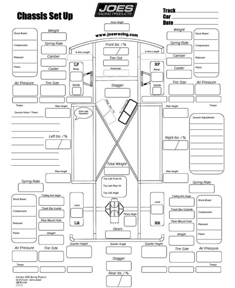 Chassis Setup Sheet