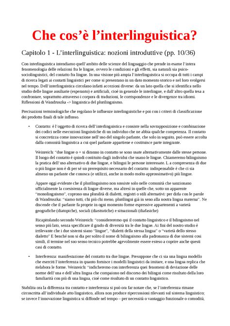 Che Cos E L Interlinguistica