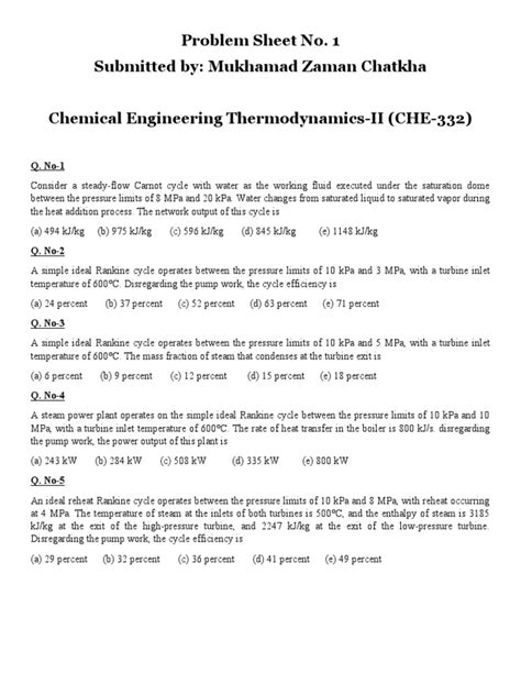 Read Che 332 Chemical Engineering Thermodynamics Ii University 