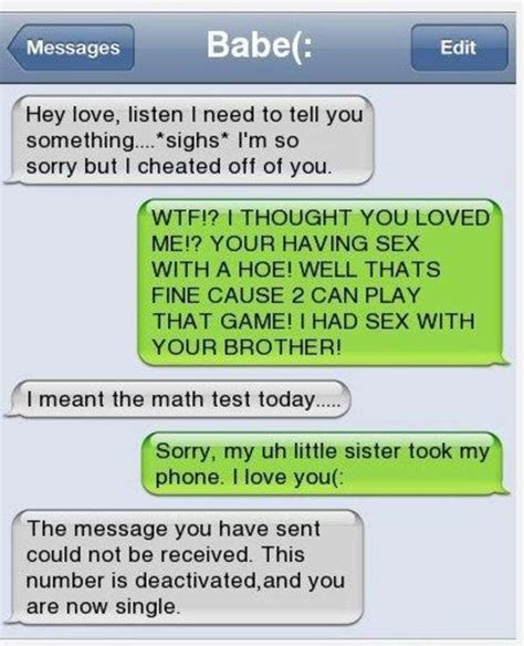 Cheating texts porn