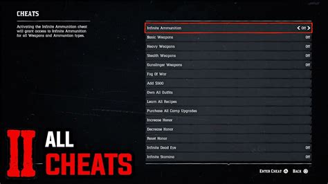 Cheats Red Dead Redemption 2