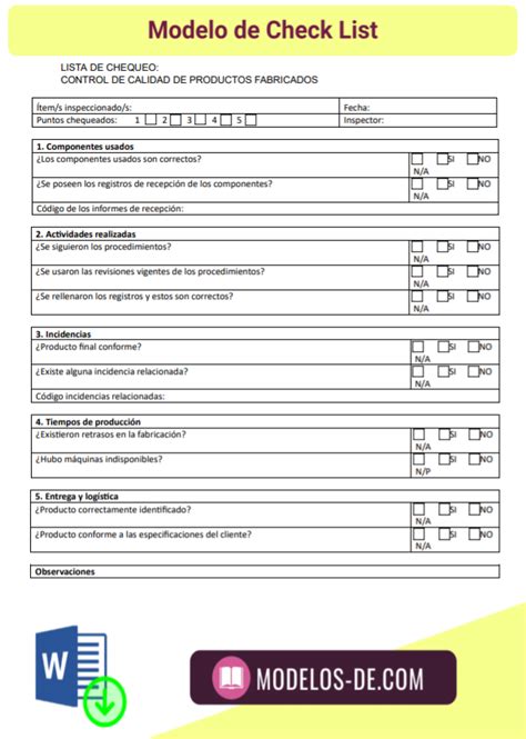 Check List Formato