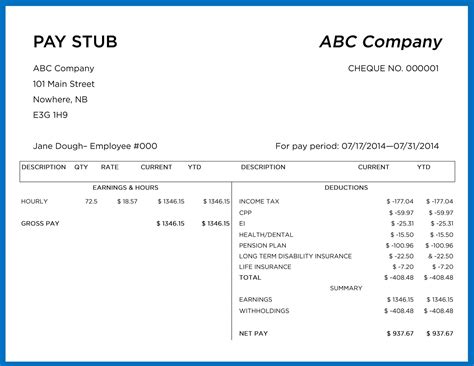 Check Stub Pdf