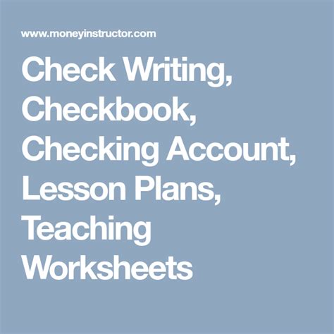 Checkbook Lesson Plans Amp Worksheets Reviewed By Teachers Check Book Lesson Plans - Check Book Lesson Plans