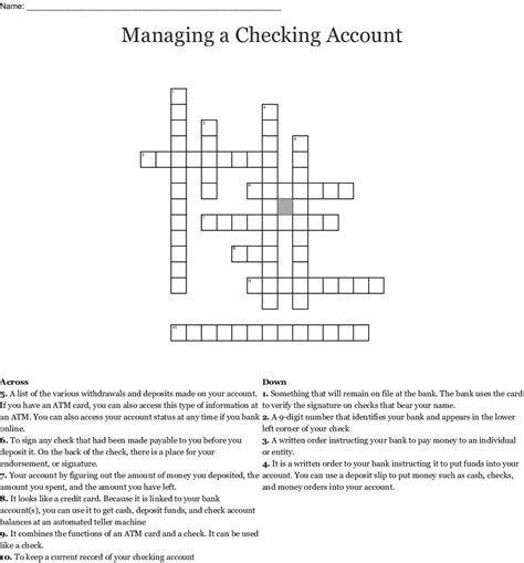 Checking Accounts Crossword Puzzle Answers Accountingcoaching Based On Personal Accounts Crossword Clue - Based On Personal Accounts Crossword Clue