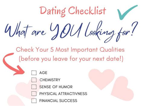checklist for dating a guy