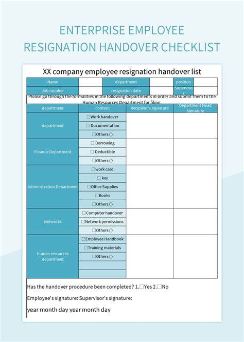 checklist when an employee resigns pilch