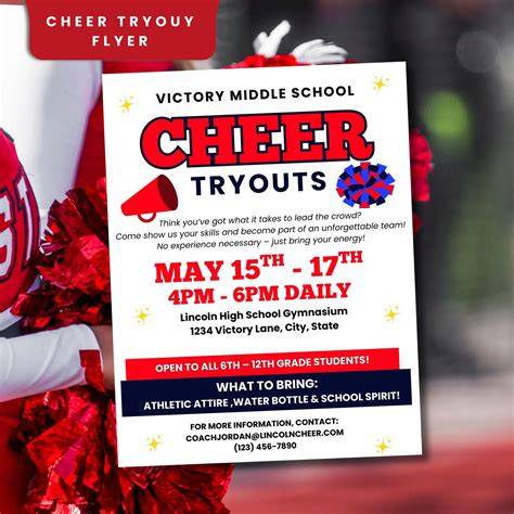 cheerleading tryout flyer template
