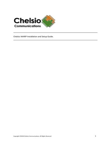 Full Download Chelsio Iwarp Installation And Setup Guide 